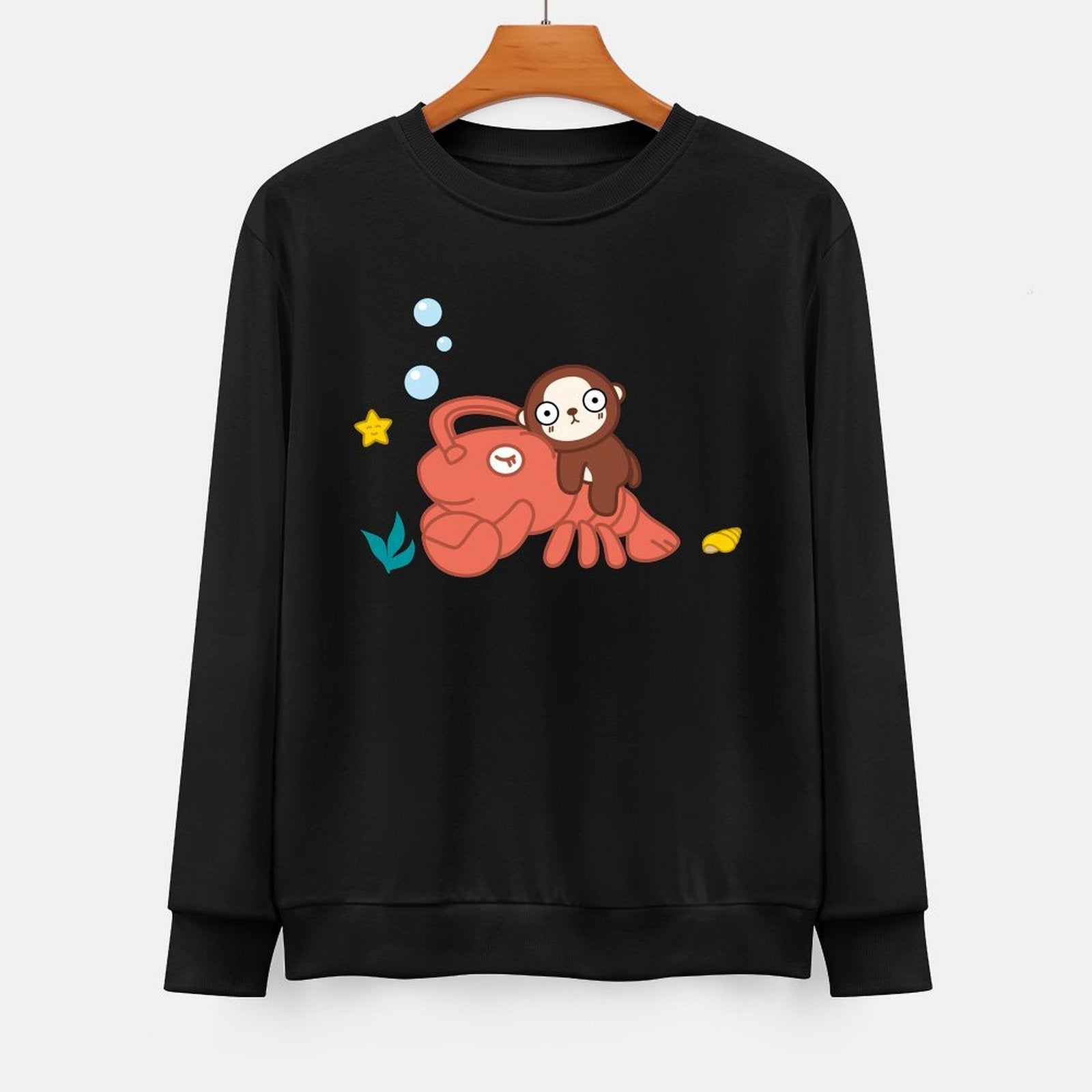 Front Patterned Long Sleeve TopUrban Crewneck